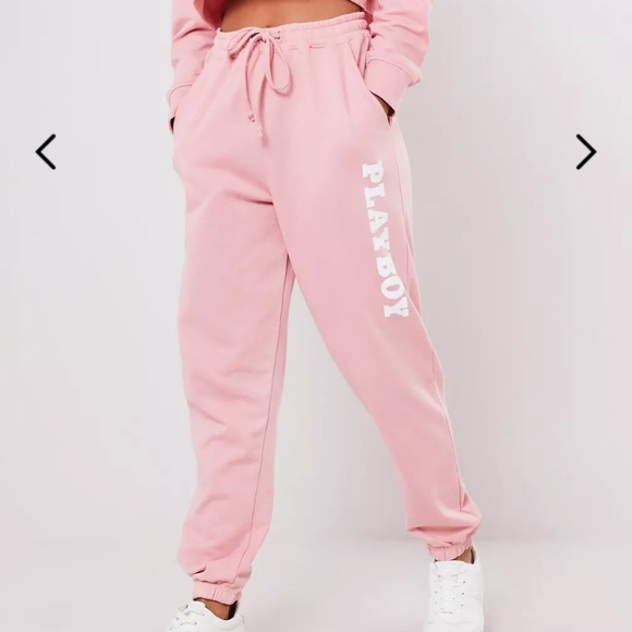 Missguided Pants Jumpsuits Playboy X Missguided Pink Joggers Poshmark